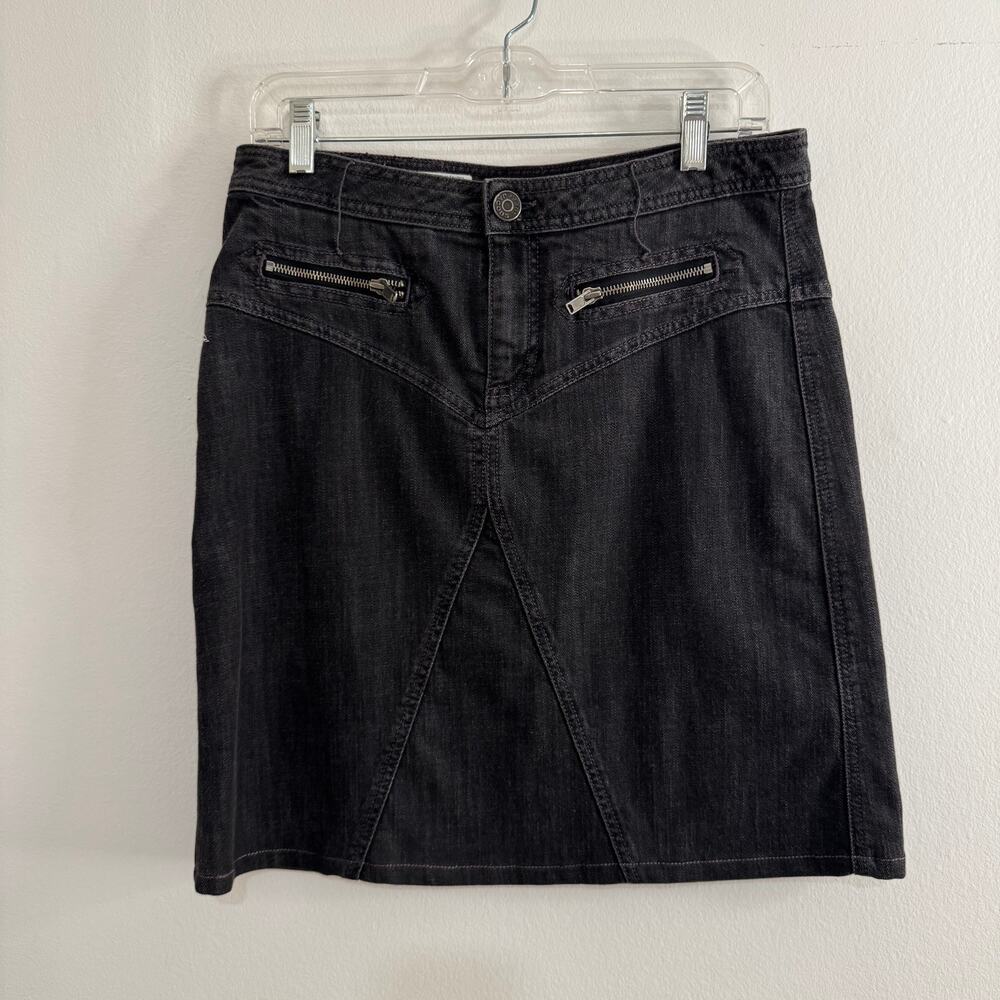 Marc by Marc Jacobs Gray Denim Moto Mini Skirt 8 Y2K Zip Pockets Indie Sleaze